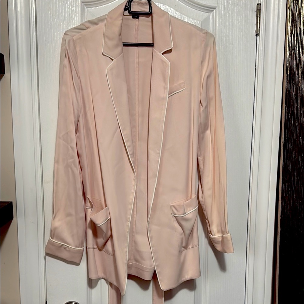 ALL SAINTS Blush Pink Satin Blazer Jacket